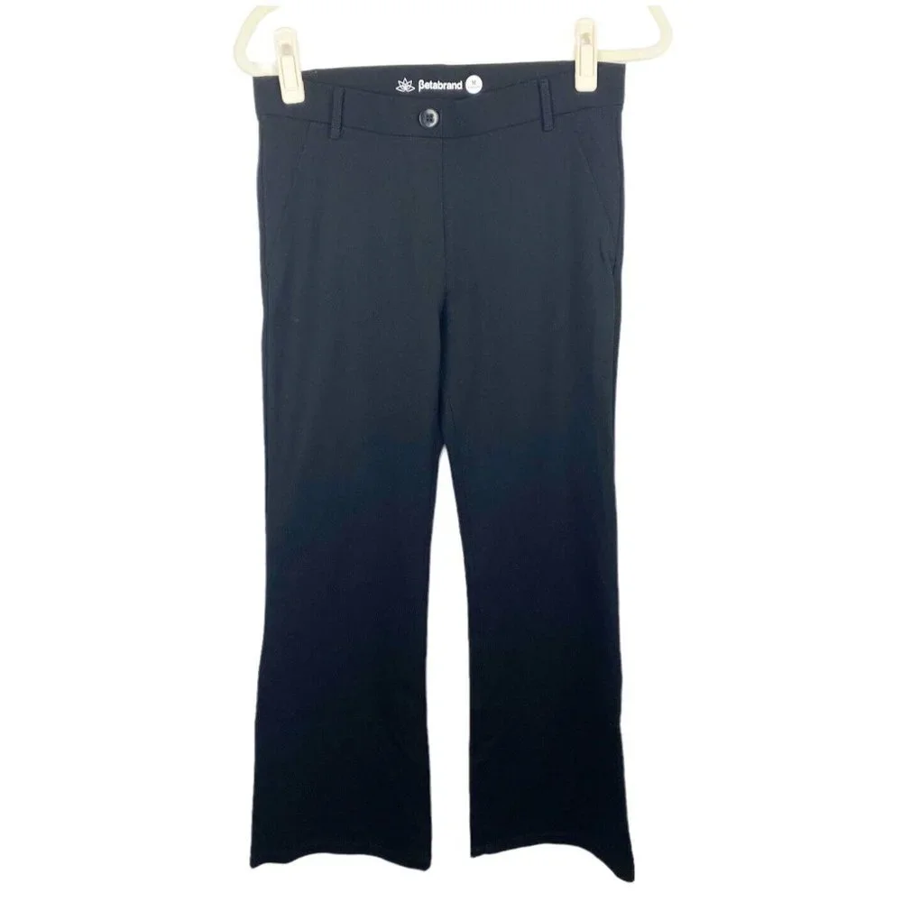 Betabrand Dress Pant Yoga Pants Boot Cut Classic Black Medium Petite W0104-BK - Picture 2 of 7